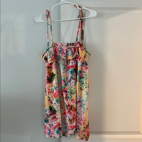 Shein Floral Sleeveless Dress with Tie Straps and asymmetrical hem - Picture 3 of 4